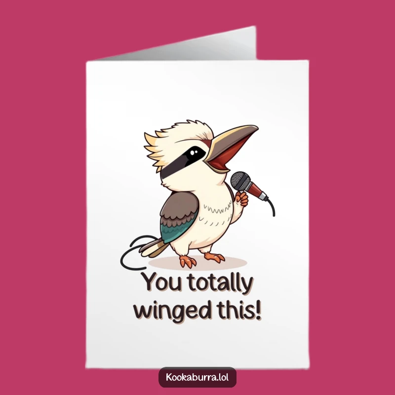 Free Printable Kookaburra Congrats Card: Funny Singing Star Downloadable Celebration