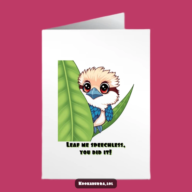 Free Printable Kookaburra Congrats Card: Shy Peek Funny Downloadable Surprise