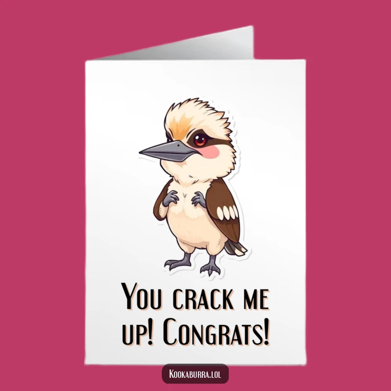 Free Printable Kookaburra Congrats Card: Silly Pose Downloadable