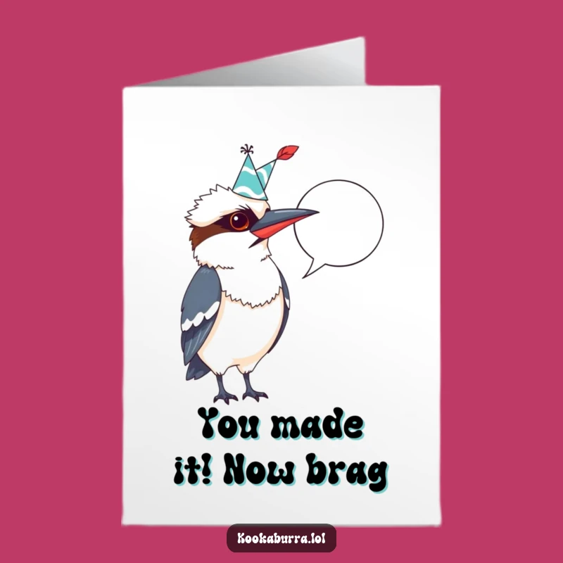 Hilarious Kookaburra Free Printable Congratulations Card - Blank Speech Bubble for Your Funny Message!