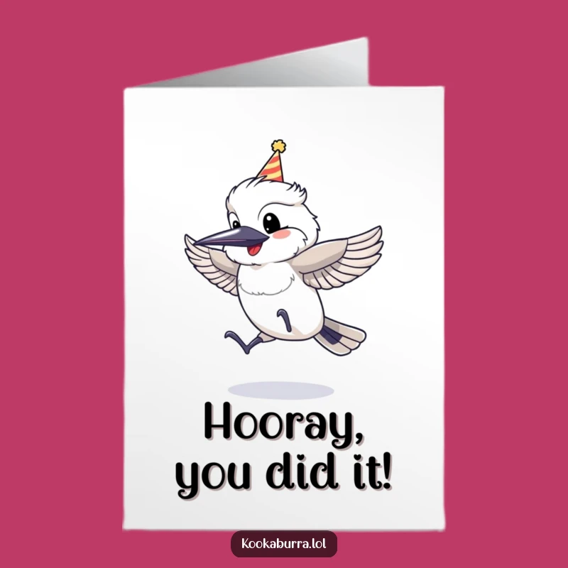 Free Printable Congrats Card: Jumping Kookaburra Joy, Ideal DIY Downloadable Gift