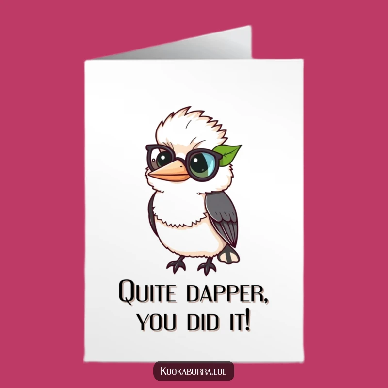 Free Printable Congrats Card: Kookaburra's Leaf Monocle for Celebration