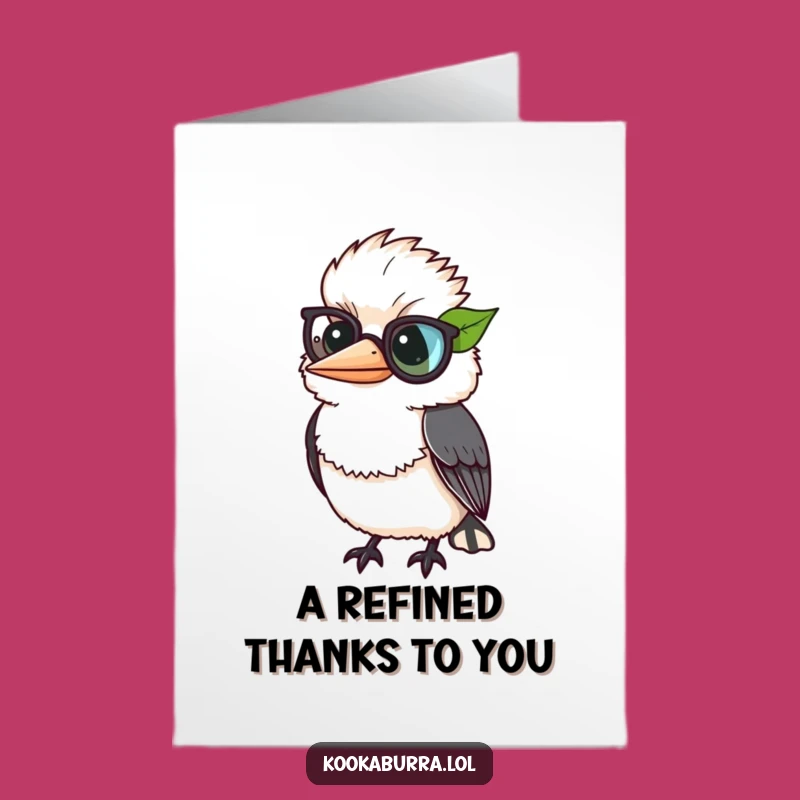 Free Printable Thank You Card: Kookaburra's Leaf Monocle for Gratitude