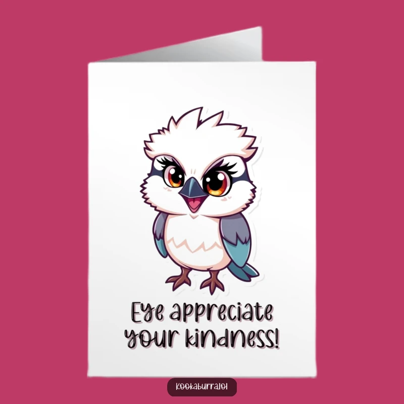 Free Printable Kookaburra Thank You Card: Mischievous Eye, Funny Downloadable Gift