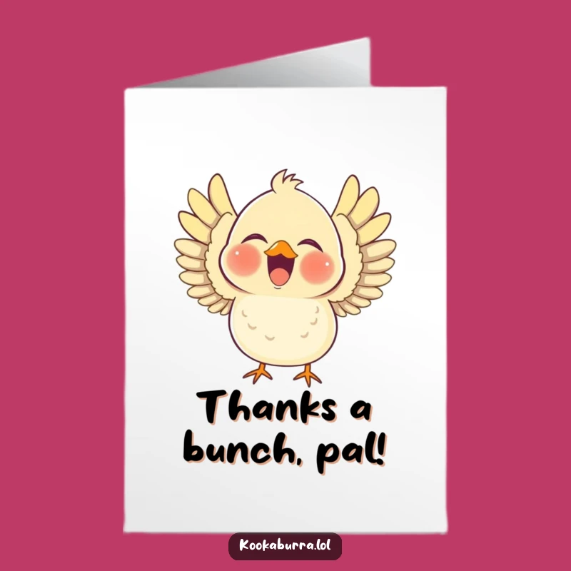 Free Printable Thank You Card: Chubby Laughing Bird, Hilarious Downloadable Gift for Gratitude