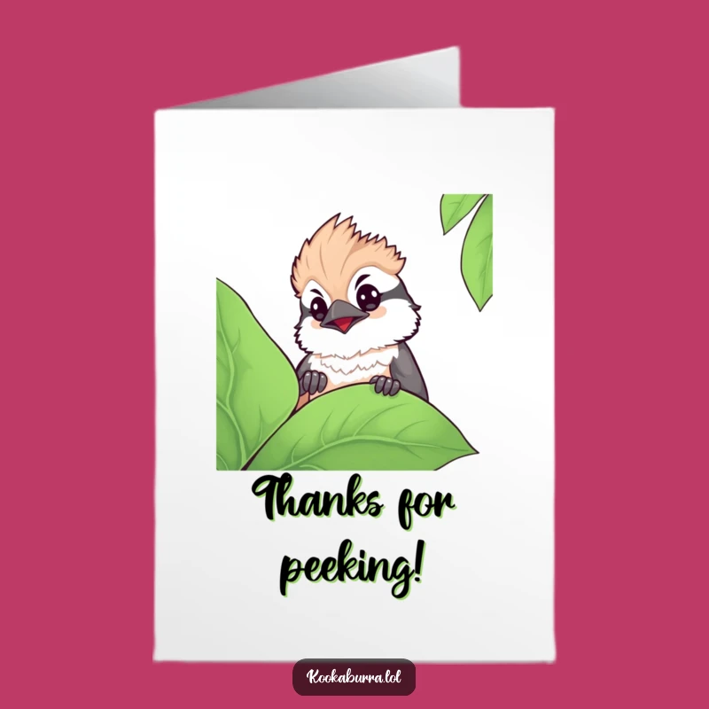 Free Printable Thank You Card: Kawaii Kookaburra, Curiosity, Downloadable Gratitude