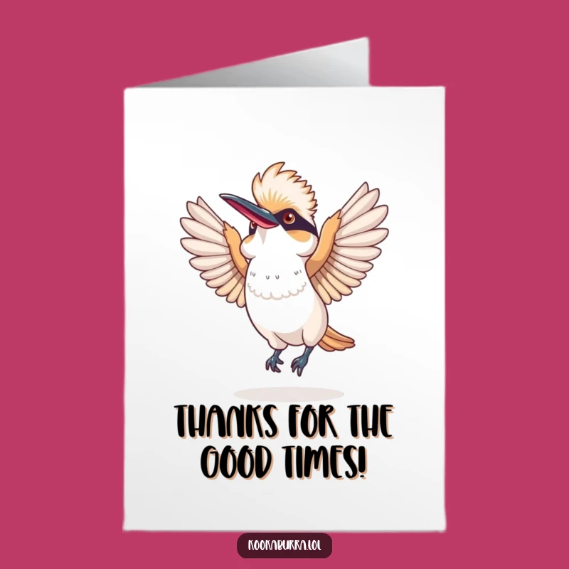 Free Printable Thank You Card: Kookaburra's Joyful Dance - Funny Downloadable Gift
