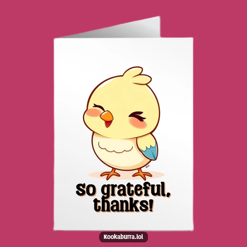 Free Printable Thank You Card: Winking Bird, Playful Downloadable Gift for Appreciation