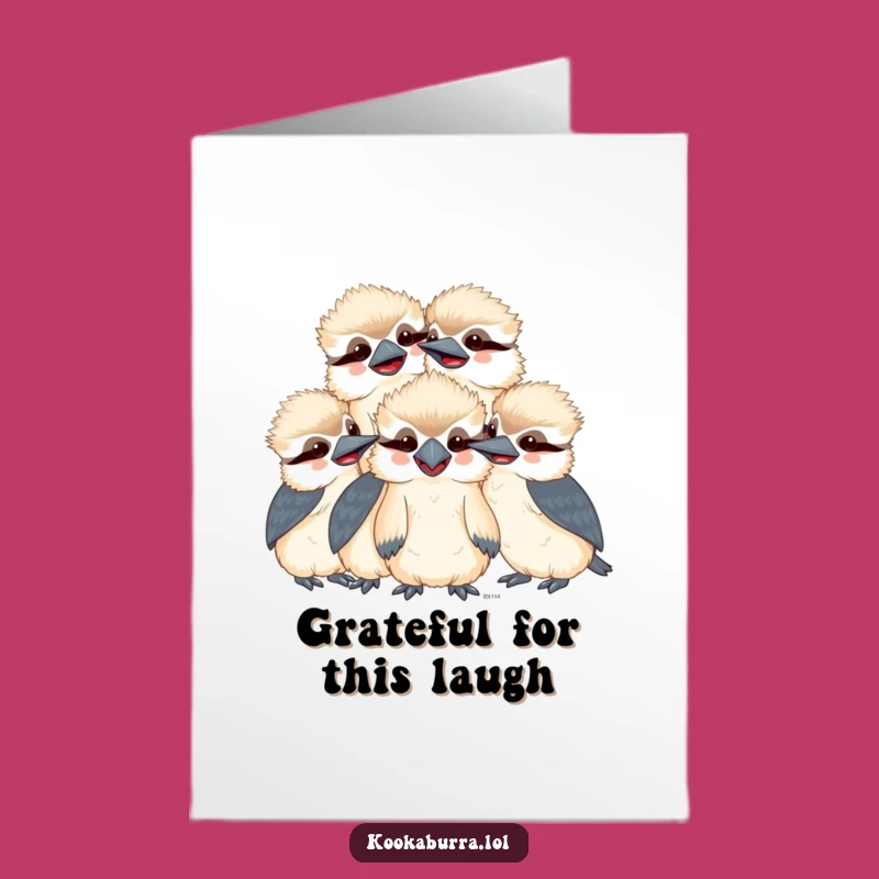 Free Printable Kookaburra Thank You Card: Giggling Kawaii Friends Appreciation Download