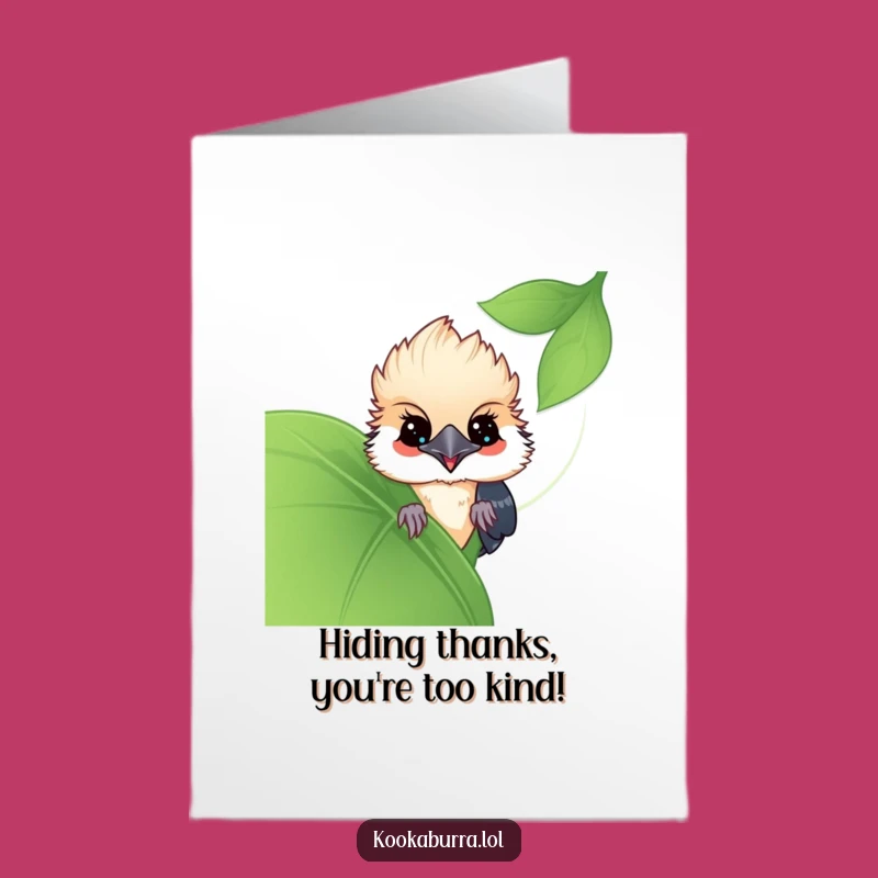 Free Printable Thank You Card: Shy Kookaburra - Funny Downloadable Appreciation