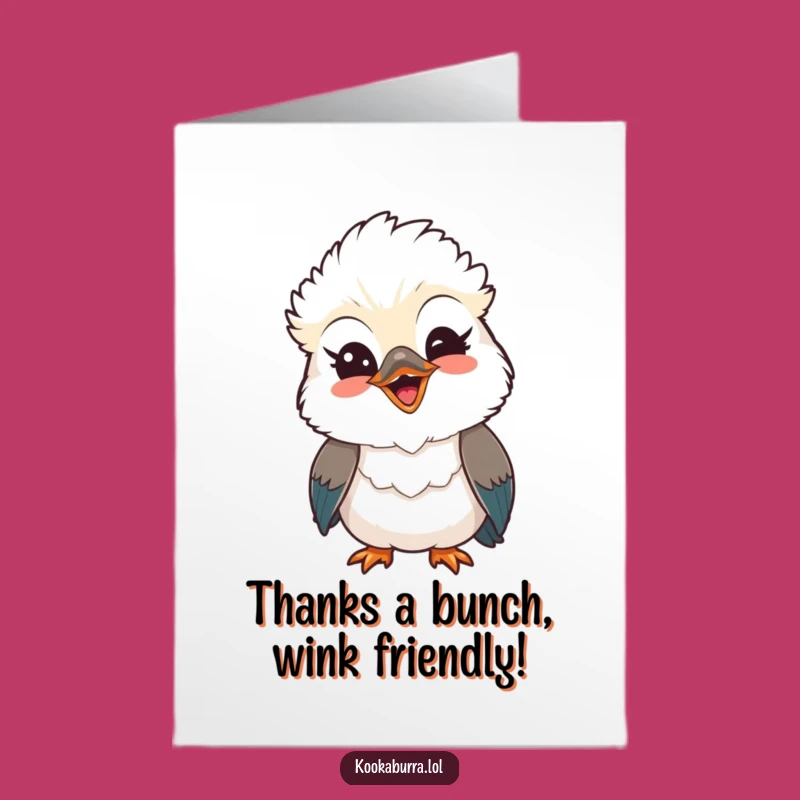Free Printable Thank You Card: Winking Kookaburra - Funny Downloadable Appreciation