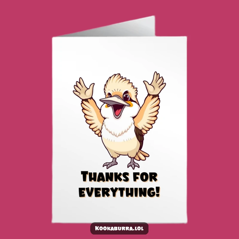 Funny Free Printable Thank You Kookaburra Card - Joyful Victory Downloadable Gift