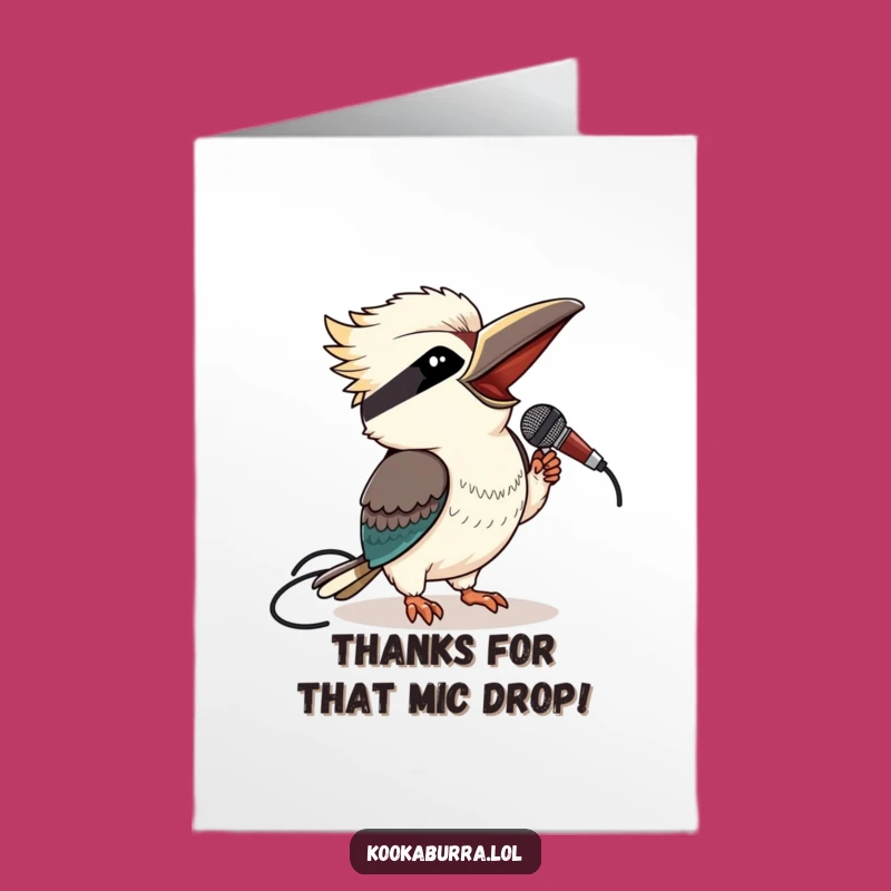 Free Printable Kookaburra Thank You Card: Funny Singing Star Downloadable Gratitude