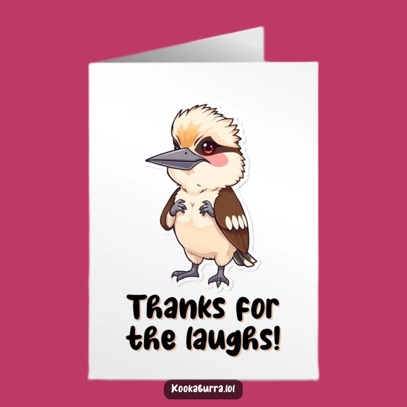 Free Printable Kookaburra Thank You Card: Silly Pose Downloadable
