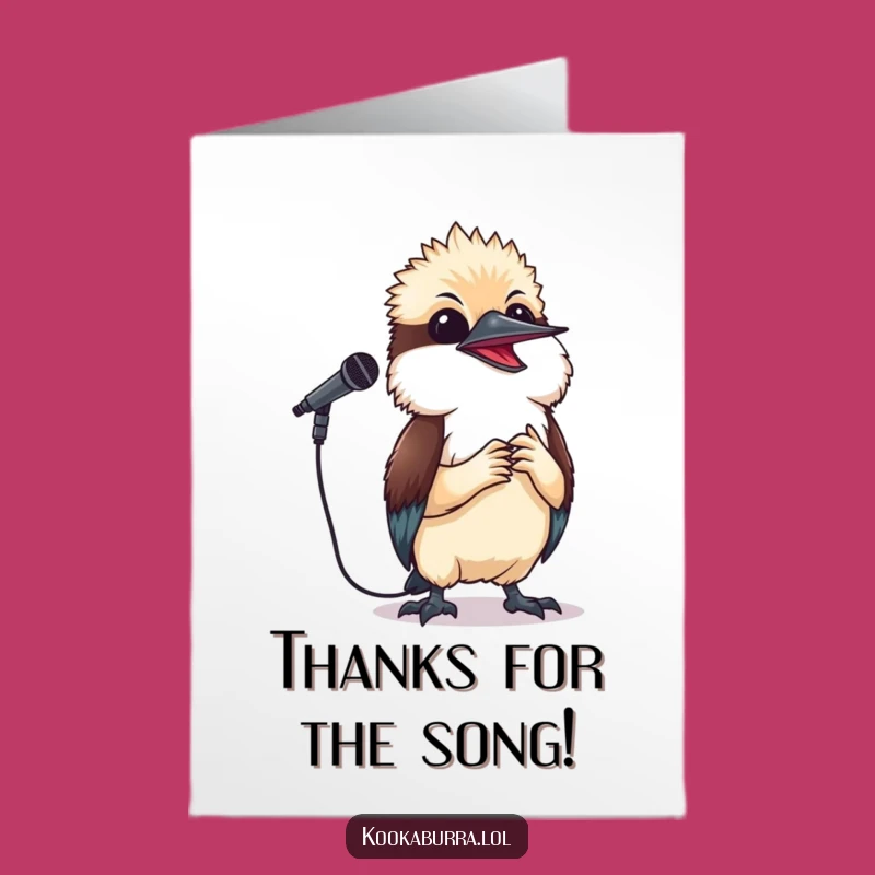 Free Printable Thank You Card: Singing Kookaburra, Downloadable Grateful Song