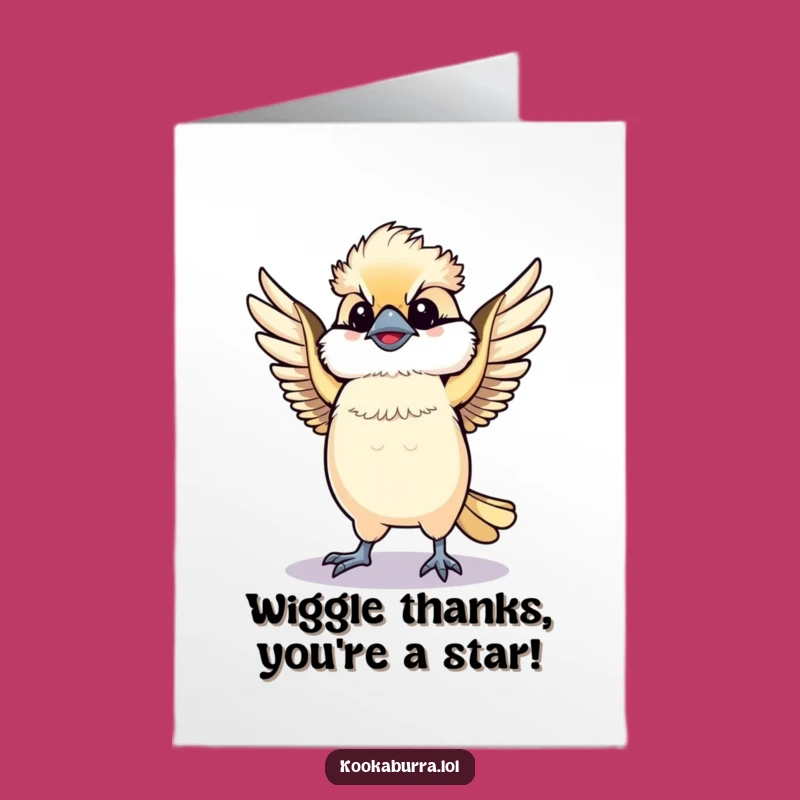 Free Printable Thank You Card: Dancing Kookaburra - Funny Downloadable Appreciation