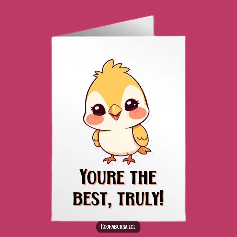 Free Printable Thank You Card: Silly Grinning Bird, Funny Downloadable Gift for Gratitude
