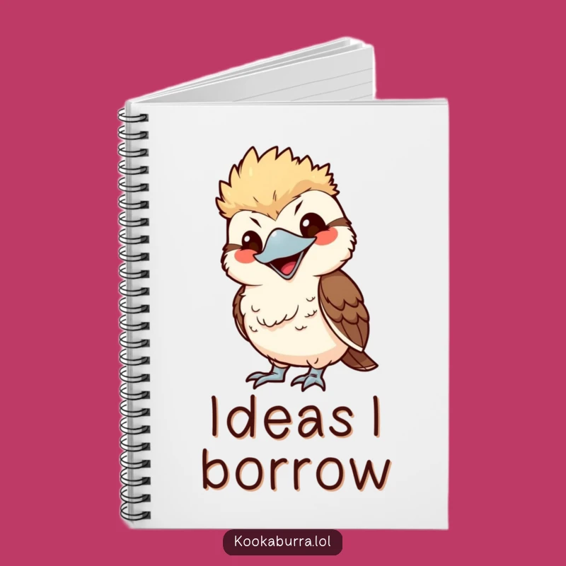 Funny Kawaii Kookaburra Notebook - Mimic Grin Journal, Humorous Stationery