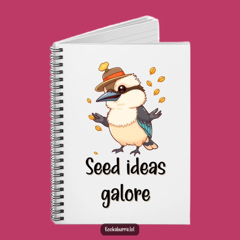 Funny Kookaburra Hat Juggling Seeds Notebook: Jot Down Ideas with a Smile