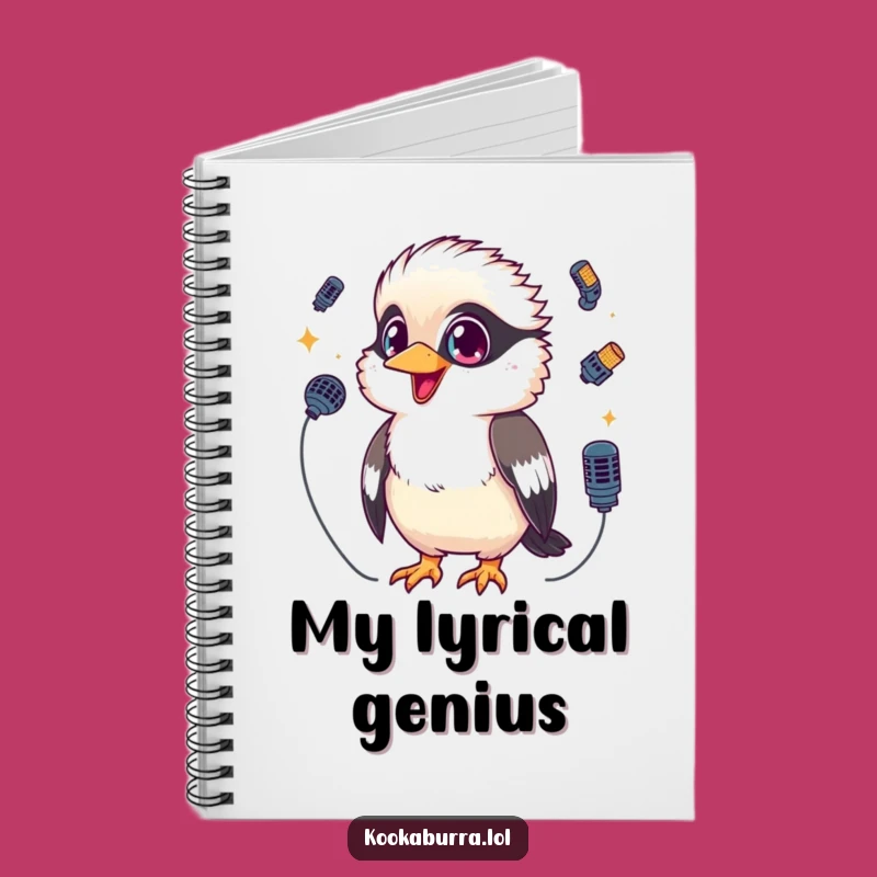 Funny Kookaburra Notebook: Kawaii Mic Juggling Journal Gift