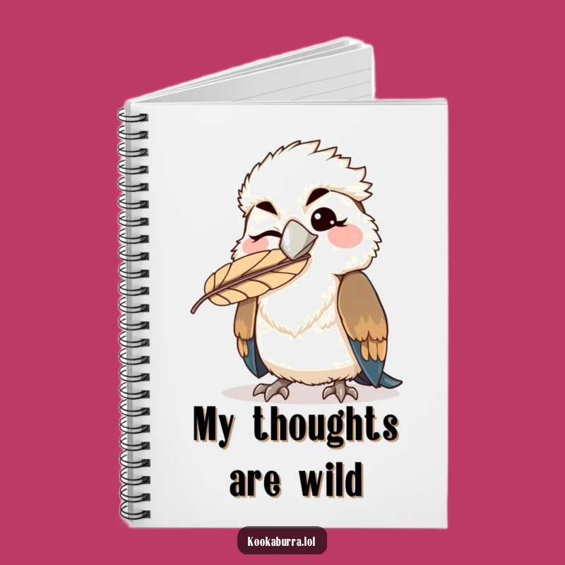Funny Kookaburra Notebook - Winking Kawaii Bird Journal - Hilarious Gift Idea