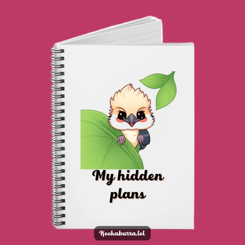 Funny Kawaii Kookaburra Notebook: Jot Down Secrets With This Peek-a-Boo Bird