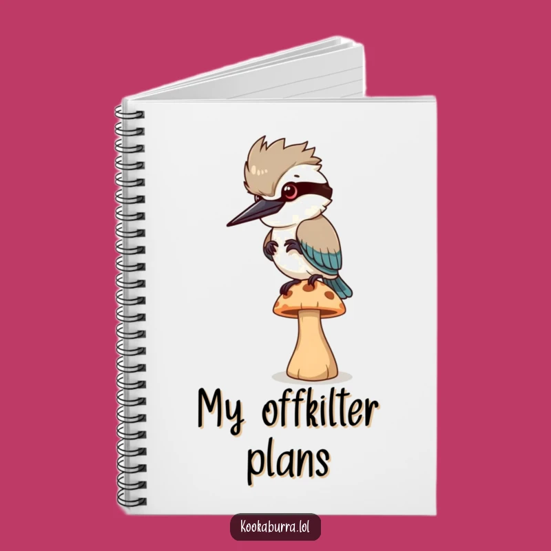 Funny Kookaburra Mushroom Notebook: Jot Down Ideas with a Balancing Bird!