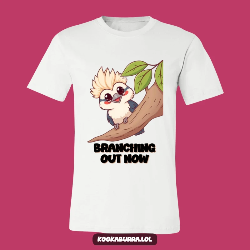 Funny Kawaii Kookaburra T-Shirt - Grinning Bird Tee, Humorous Peekaboo Nature Design