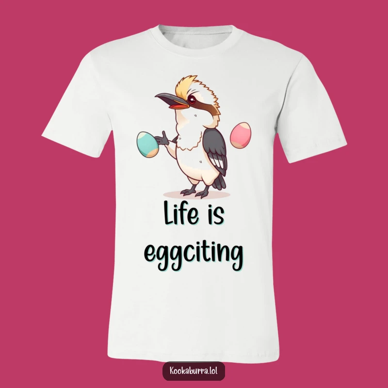 Funny Kawaii Kookaburra T-Shirt: Juggling Eggs for Joking Good Humor