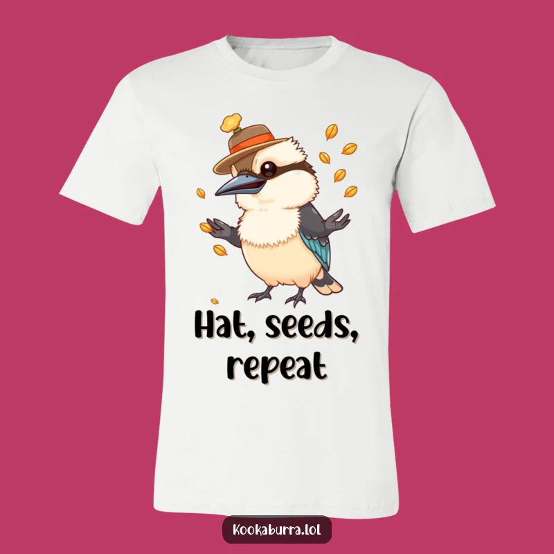 Funny Kookaburra Hat Juggling Seeds T-Shirt: The Ultimate Comedic Bird Apparel