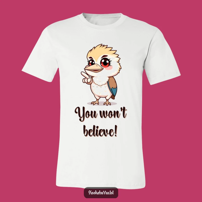 Funny Kookaburra Pointing T-Shirt - Wide Eyed Wonder Tee Gift