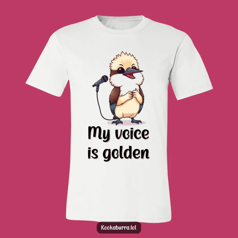 Funny Kookaburra Singing T-Shirt - Happy Performer Bird Tee Casual Wear