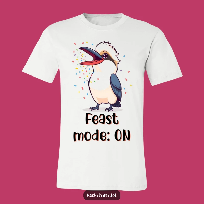 Funny Kookaburra Tee: Confetti Blast Party Bird Shirt