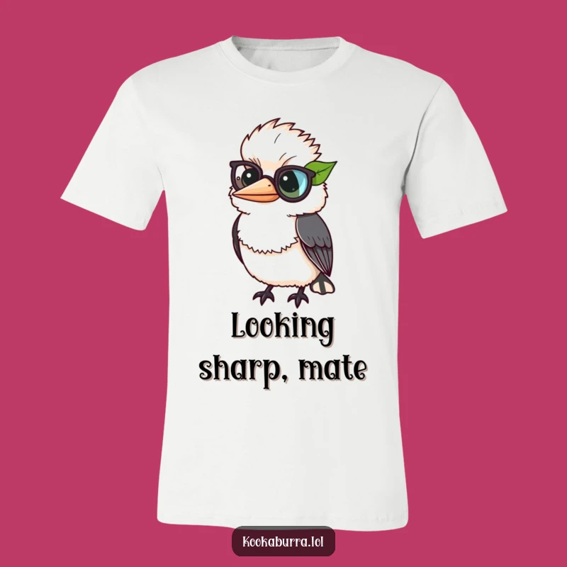 Funny Leaf Monocle Kookaburra T-Shirt - Whimsical Bird Humor Apparel