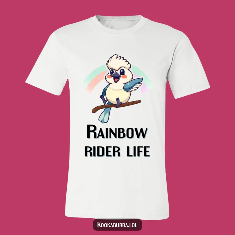 Funny Kookaburra Rainbow Slide Tee - Cheerful Bird Apparel Gift!