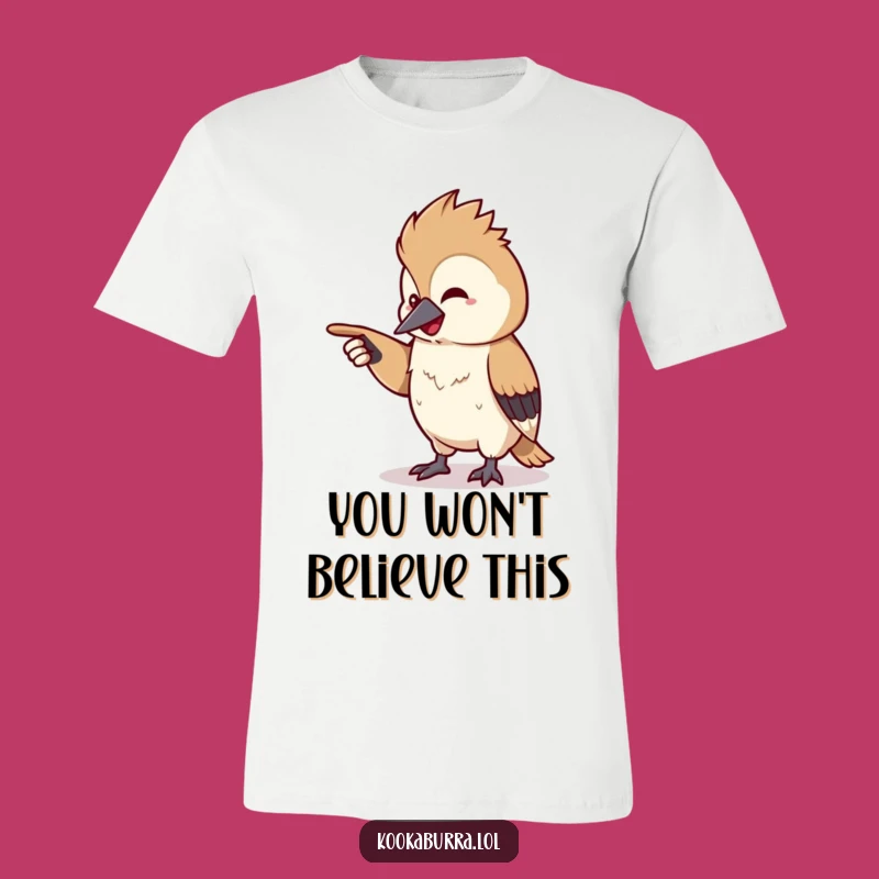 Funny Kookaburra Pointing T-Shirt: Chuckling Bird Tee, Hilarious Kawaii Apparel, Perfect Funny Gift