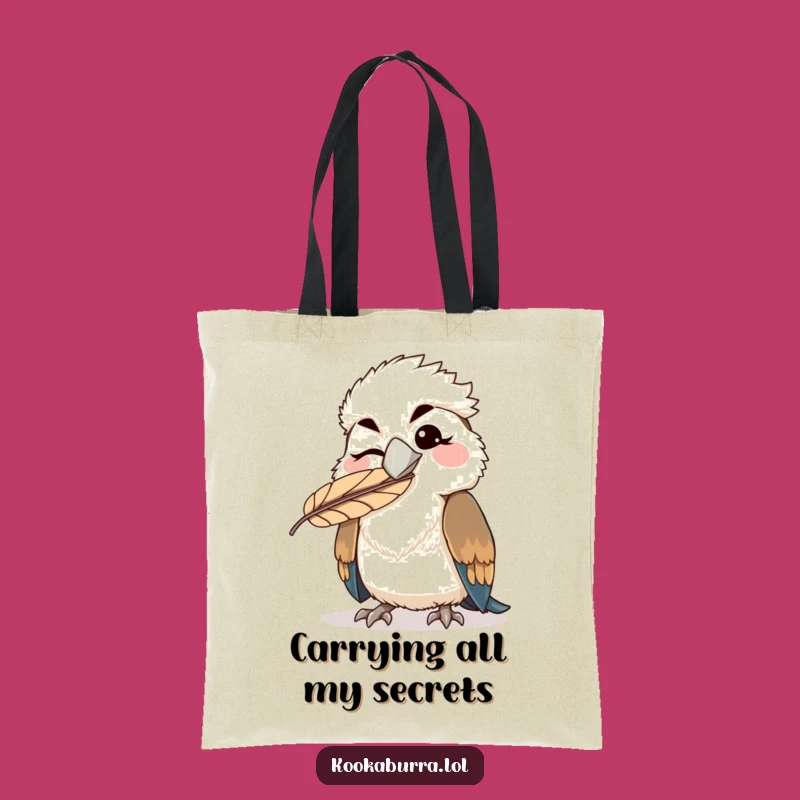 Funny Kawaii Kookaburra Tote Bag - Winking Bird Shopping Bag - Hilarious Gift