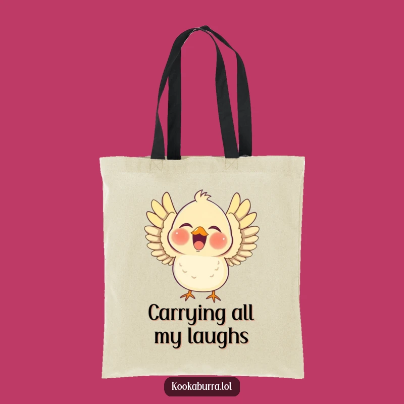 Funny Bird Tote Bag: Chubby Laugh Wings Out Carry-All, Joyful Gift