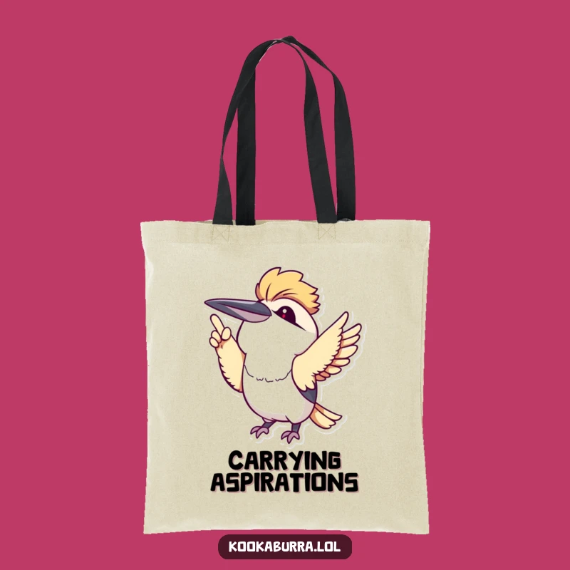 Funny Kawaii Kookaburra Pointing Tote Bag: Carry Your Joy with Style