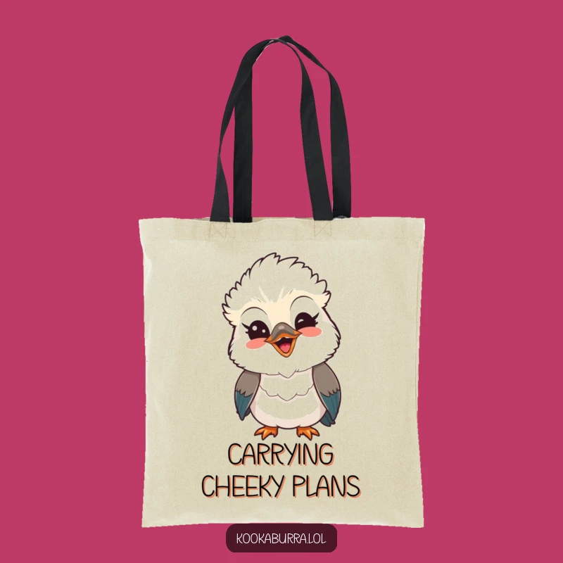 Funny Kawaii Kookaburra Tote Bag: Carry Your Smile With This Winking Bird