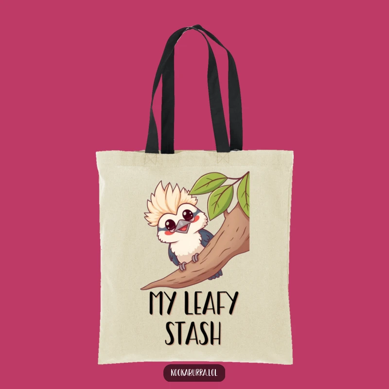 Funny Kawaii Kookaburra Tote Bag - Grinning Bird Peekaboo Bag, Humorous Nature Accessory