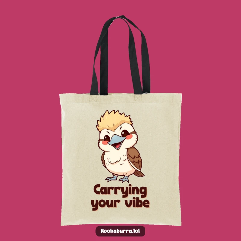 Funny Kawaii Kookaburra Tote Bag - Mimic Grin Bird Bag, Humorous Copycat Accessory