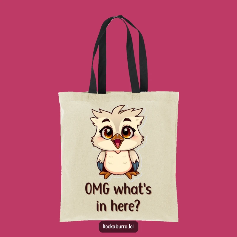 Funny Kookaburra Surprised Tote Bag - Wide-Eyed Shocked Bird Accessory