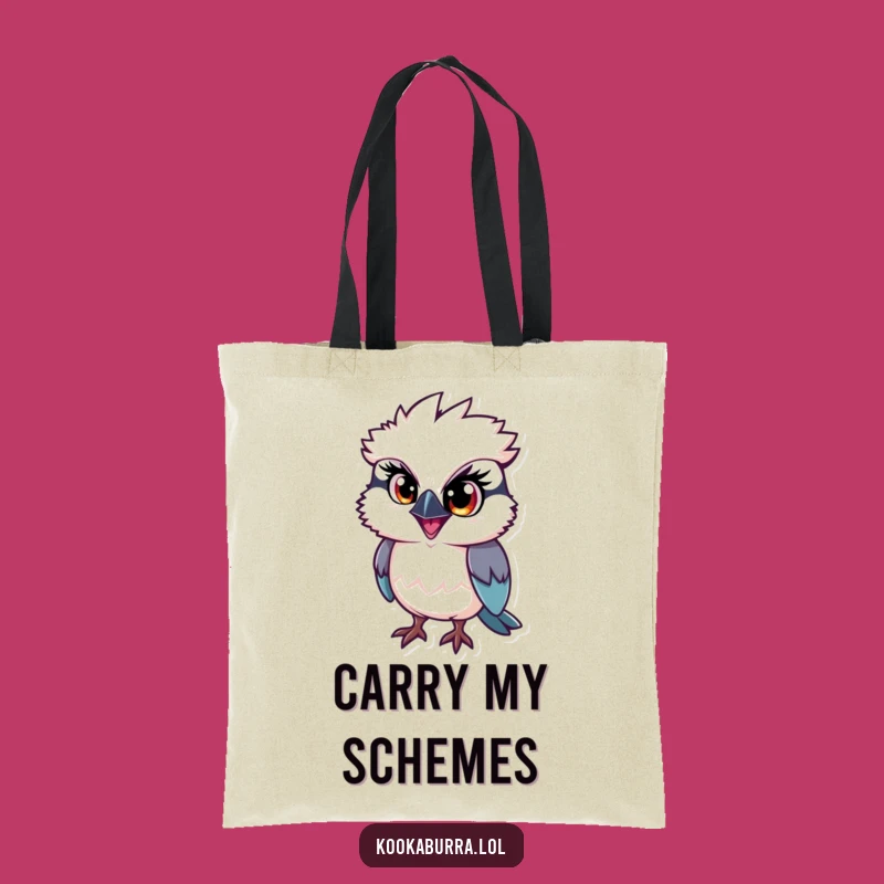 Funny Kookaburra Tote Bag: Mischief Eye Bird Canvas Bag, Hilarious Gift