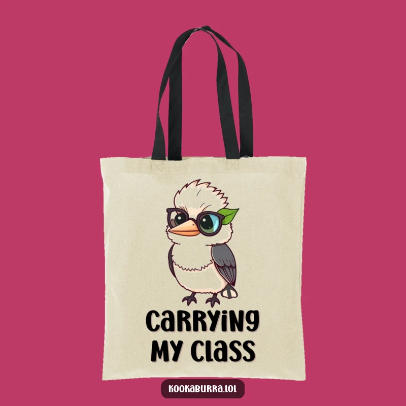 Funny Monocle Kookaburra Tote Bag - Stylish & Humorous Bird Carryall