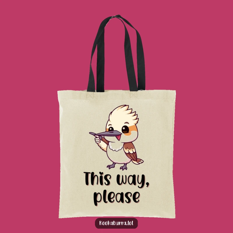 Funny Pointing Kookaburra Tote Bag - Exciting Humorous Carryall
