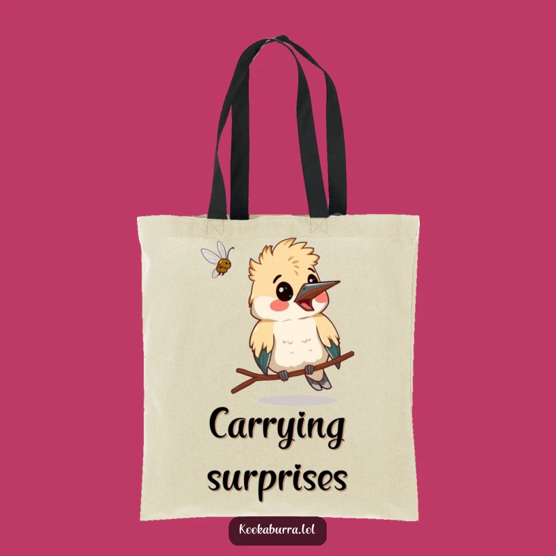 Funny Surprised Kookaburra Tote Bag - Carry Your Chuckles with Surprise