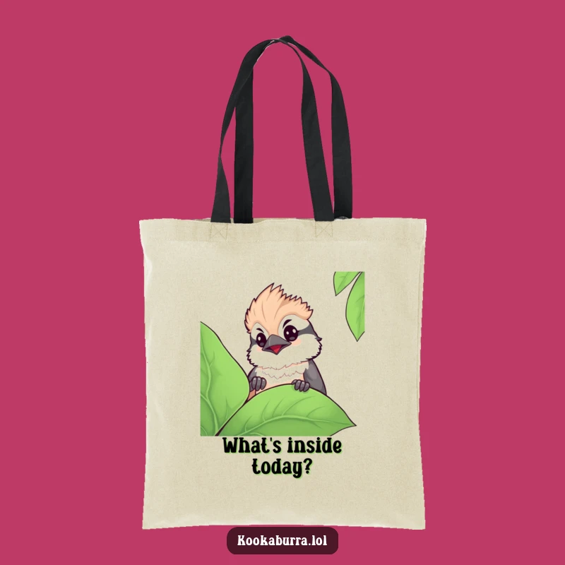 Funny Kawaii Kookaburra Tote Bag - Cute Curious Bird Accessory for Everyday